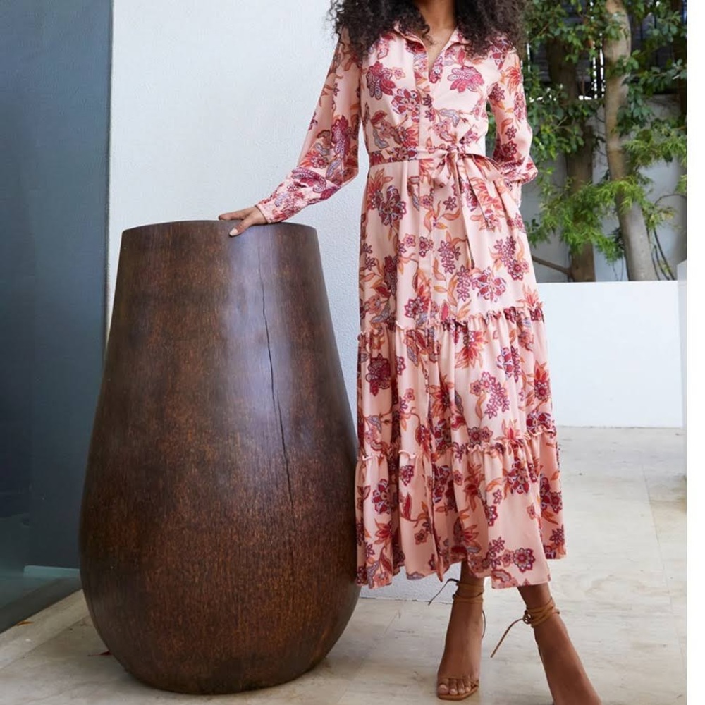 Misa Los Angeles Esmee Pink Floral Dress Small